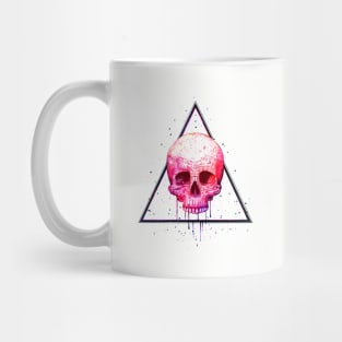 Skull In Triangle On Black Mug